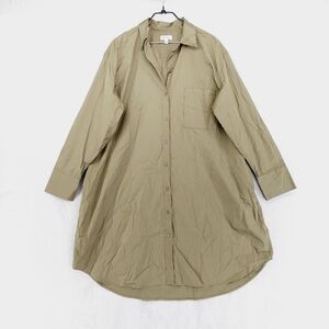 NWT Nordstrom Shirt Dress Womens Brown Button Front Long Sleeve Collared P4587